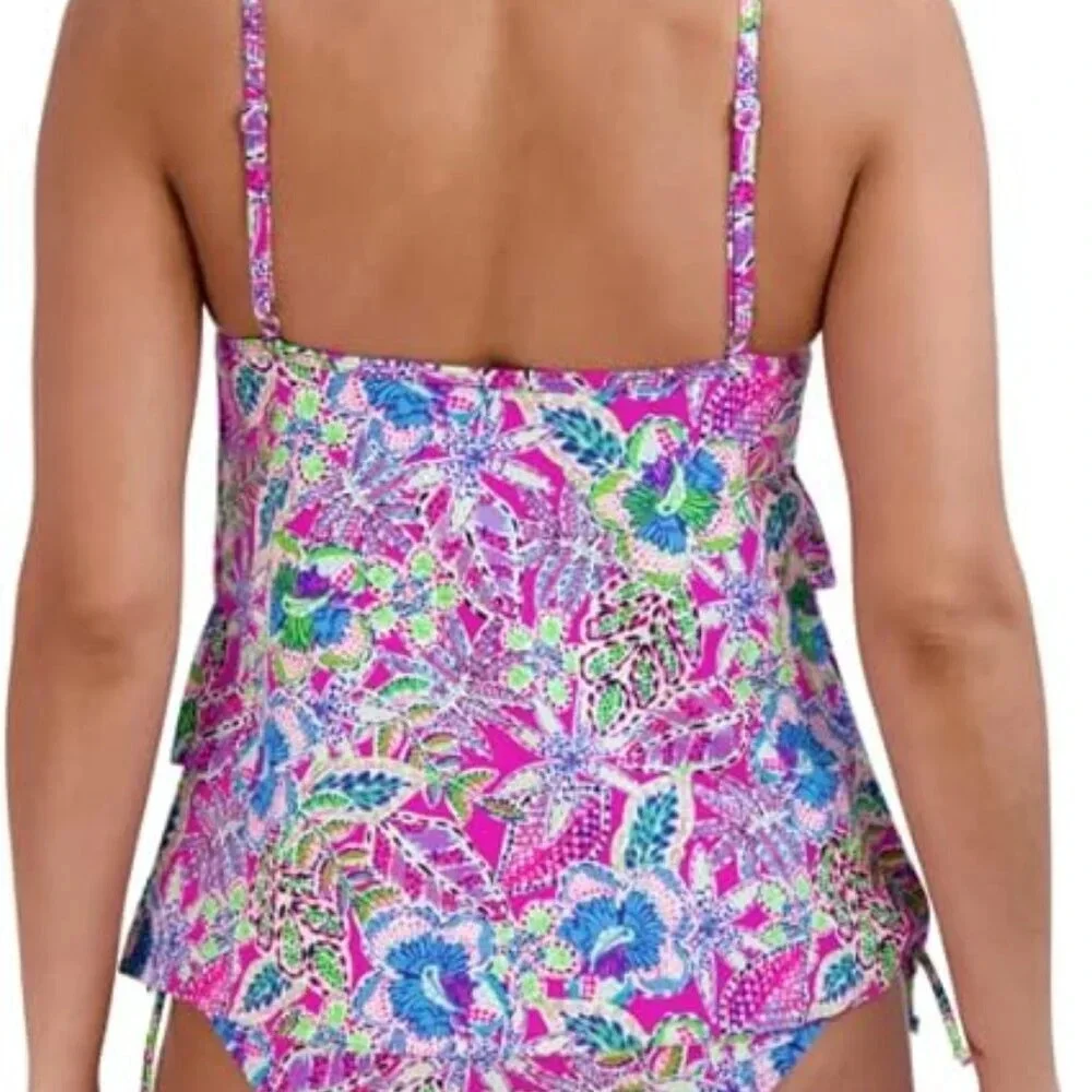 NWT Stella Parker Collection Plus Size Multicolor Floral Two Piece Swim Size 18W